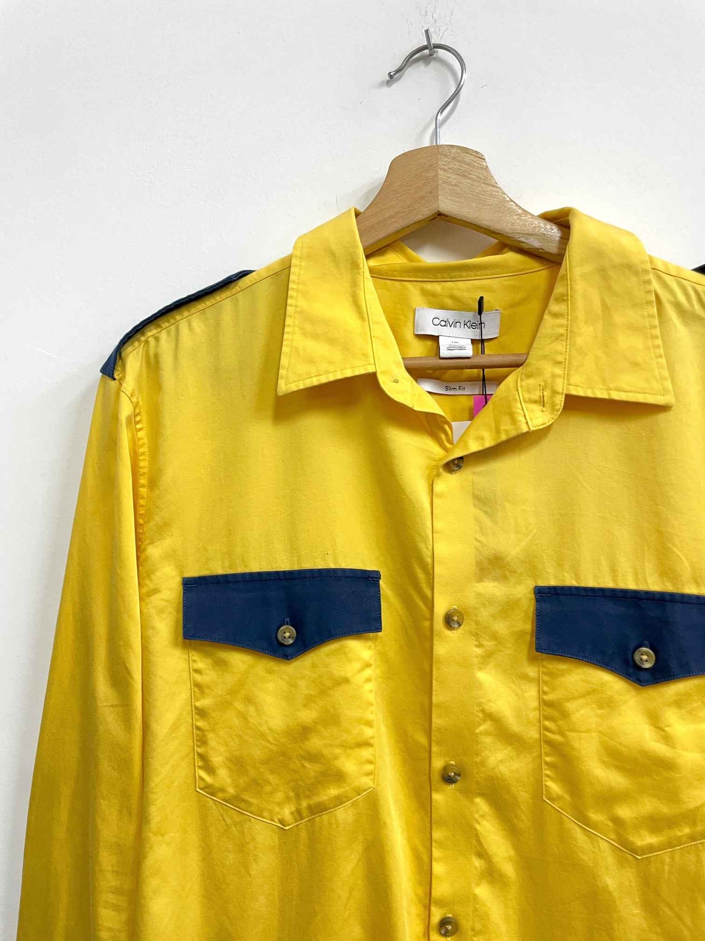 Blusa amarilla algodón - Calvin Klein - Talla M