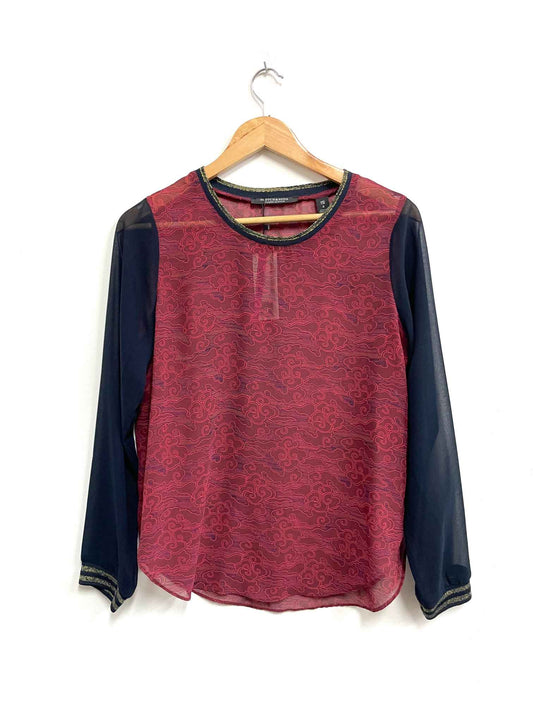 Blusa roja mangas azules - Maison Scotch - Talla S