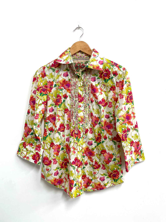 Blusa flores detalle cuello - Robert Graham - Talla S