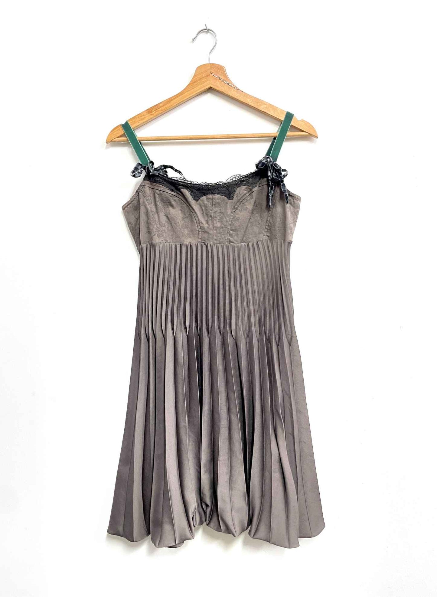 Vestido marrón plisado - Cop Copine - Talla S