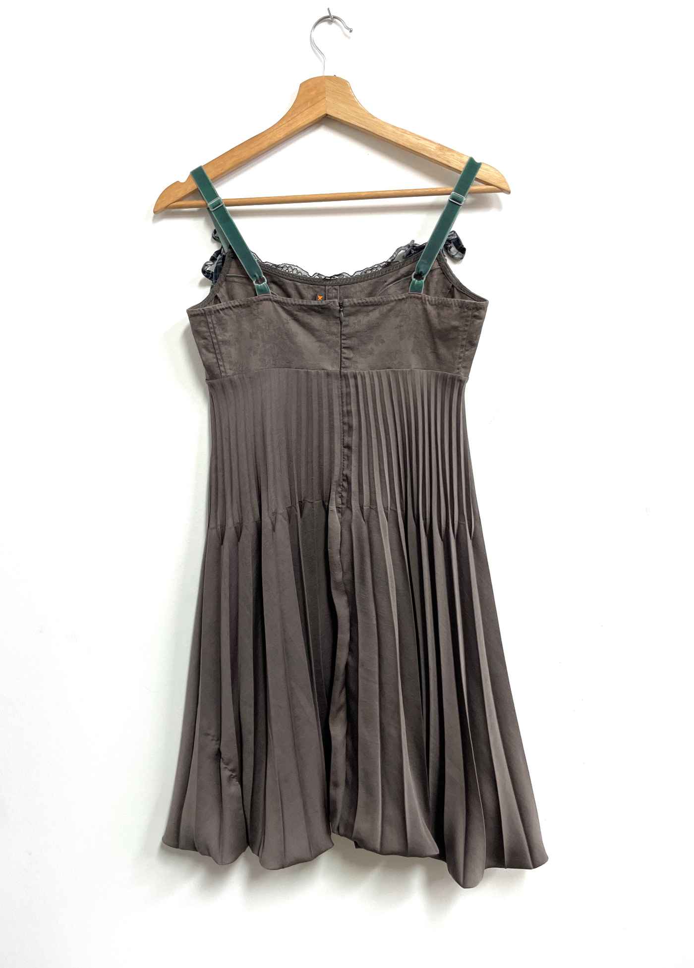 Vestido marrón plisado - Cop Copine - Talla S