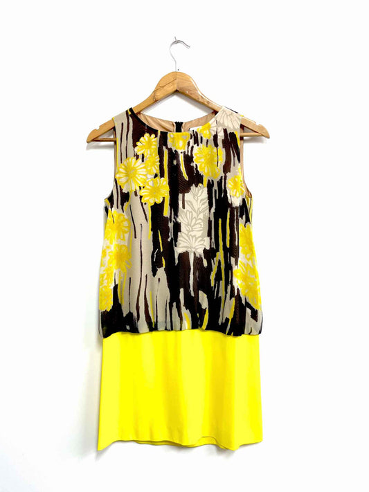 Vestido amarillo print flores - Red Valentino - Talla M