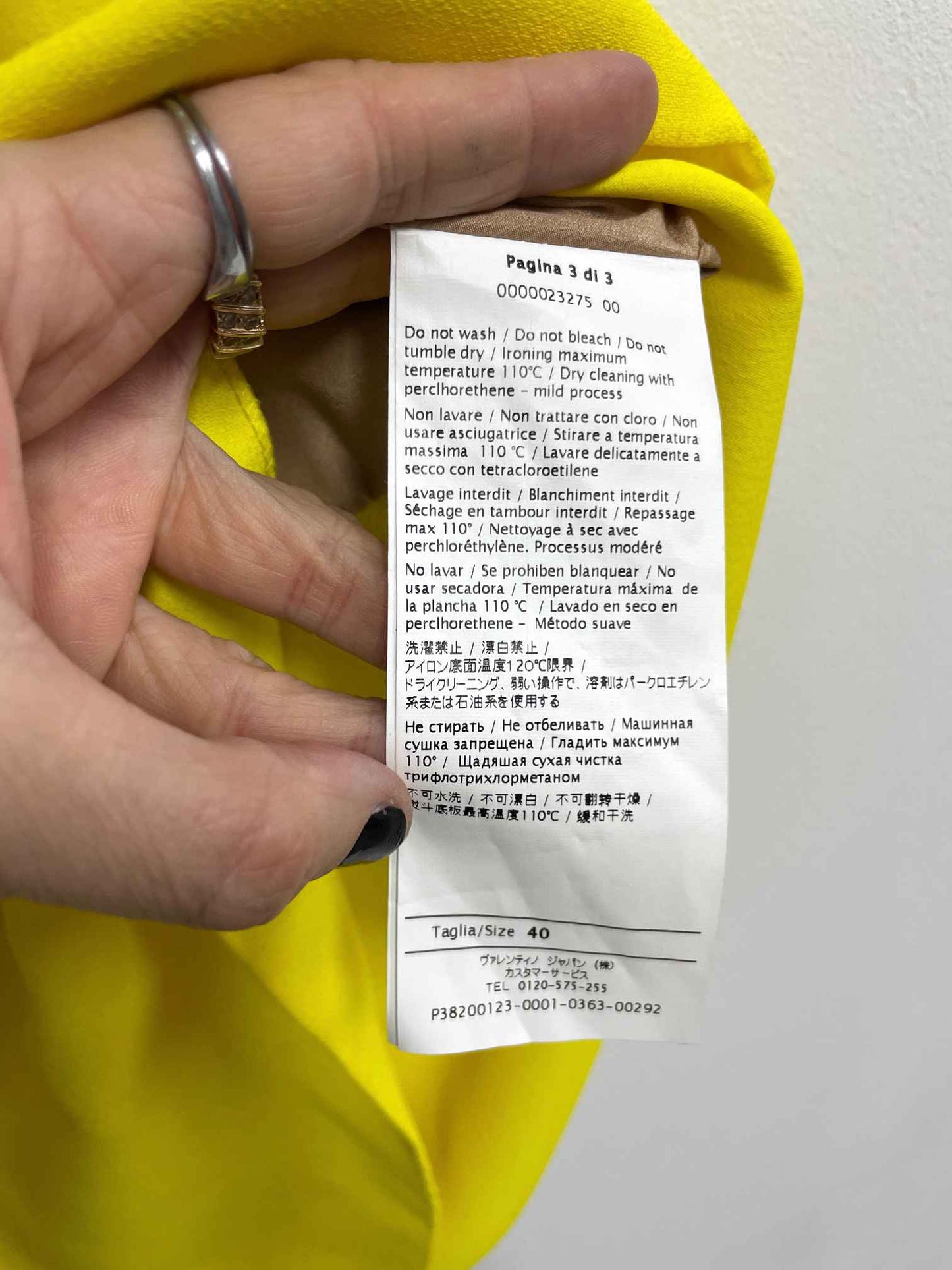 Vestido amarillo print flores - Red Valentino - Talla M