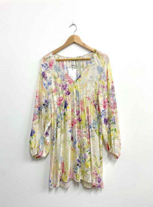 Vestido flores pastel - H&M - Talla S