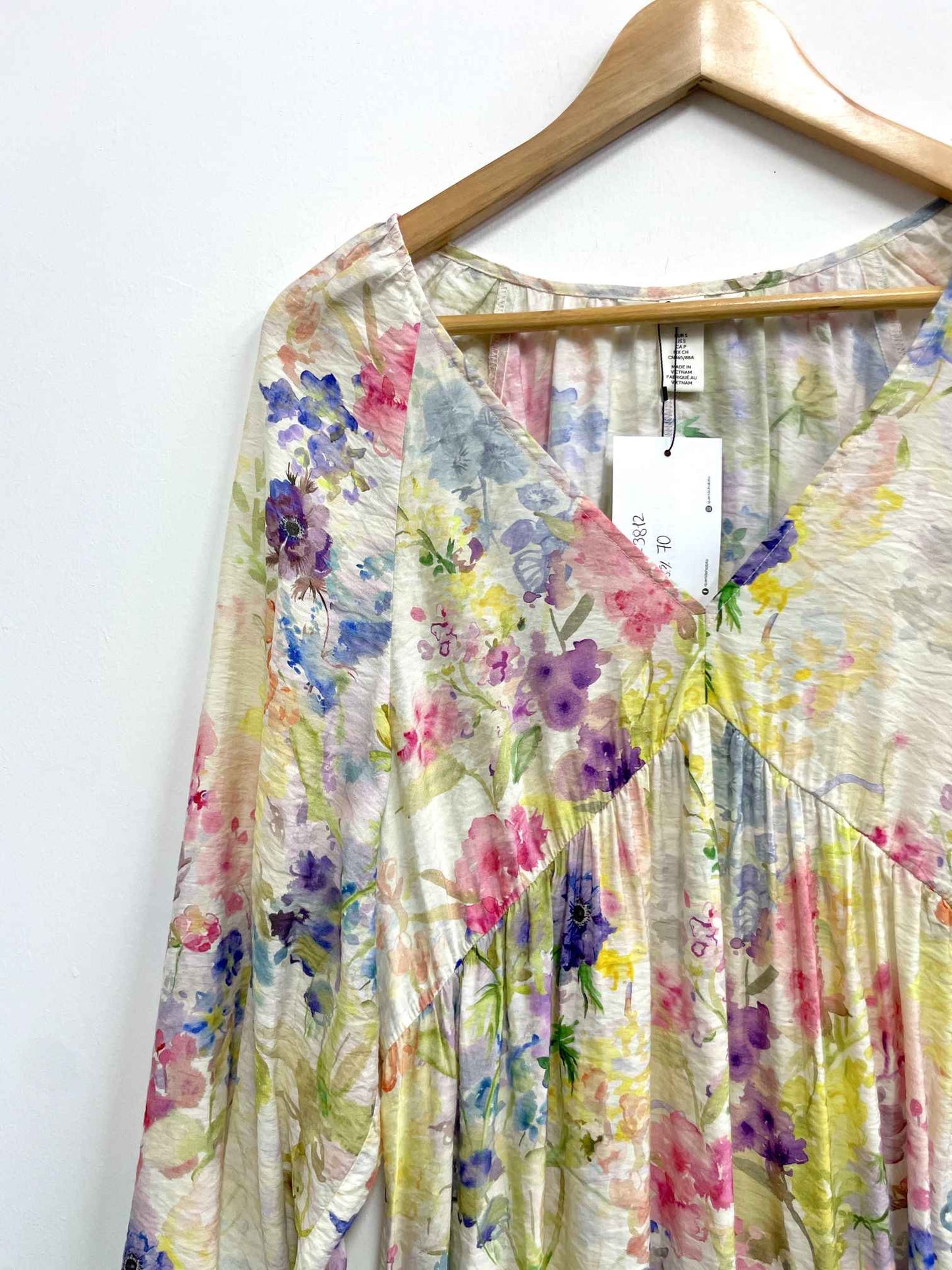 Vestido flores pastel - H&M - Talla S