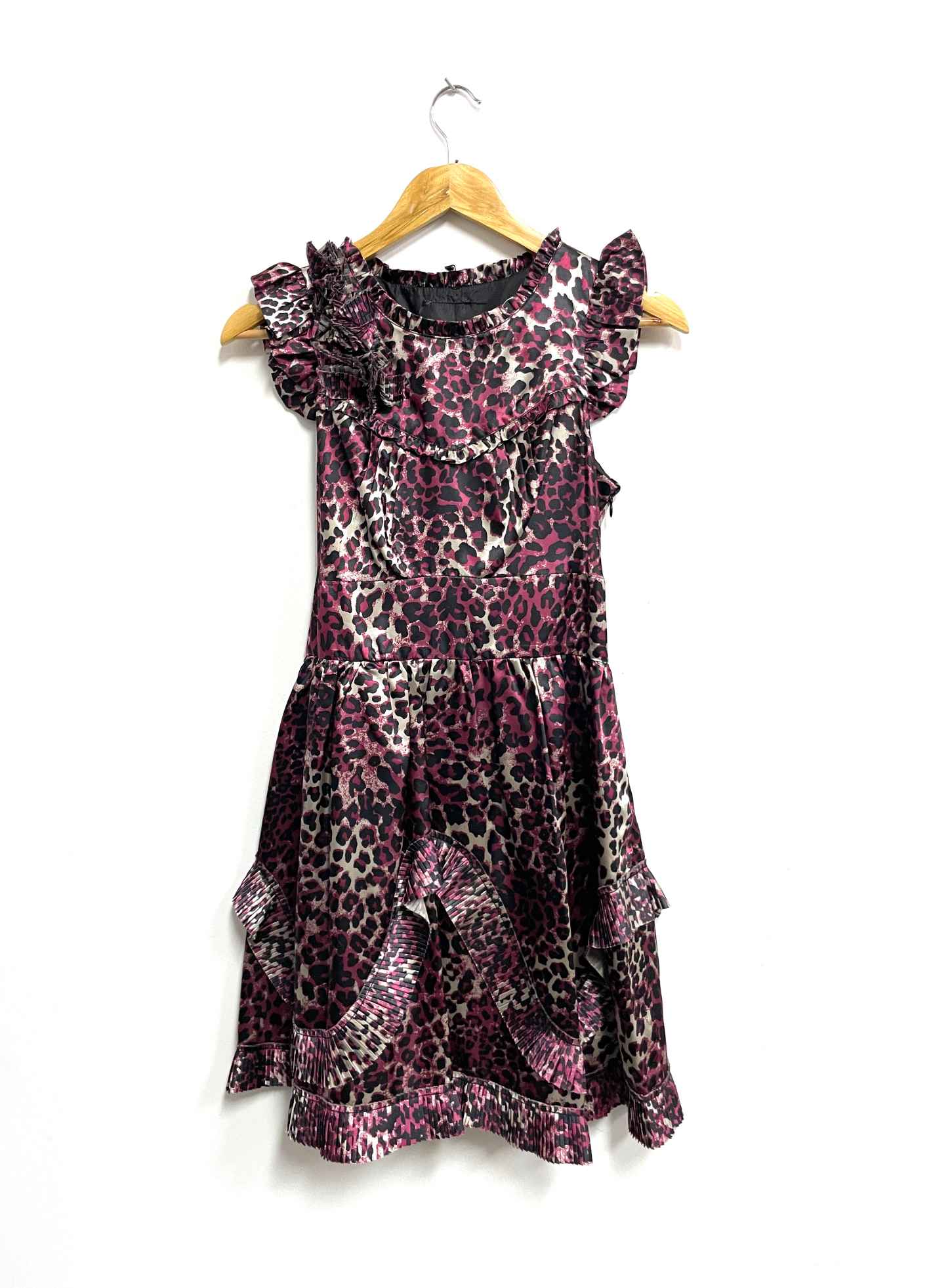 Vestido animal print guinda - Talla S