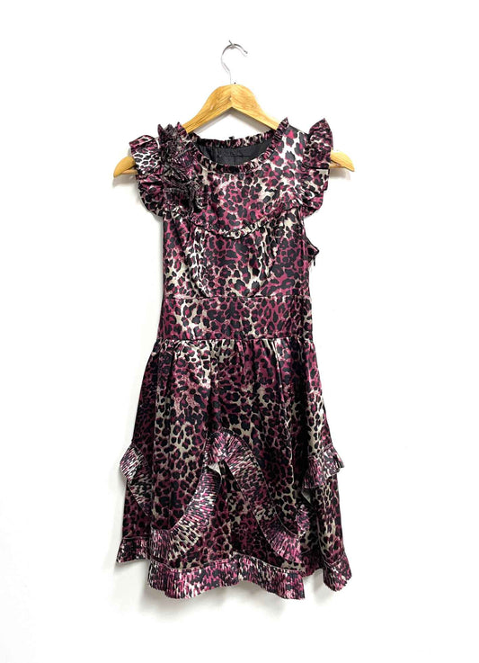 Vestido animal print guinda - Talla S