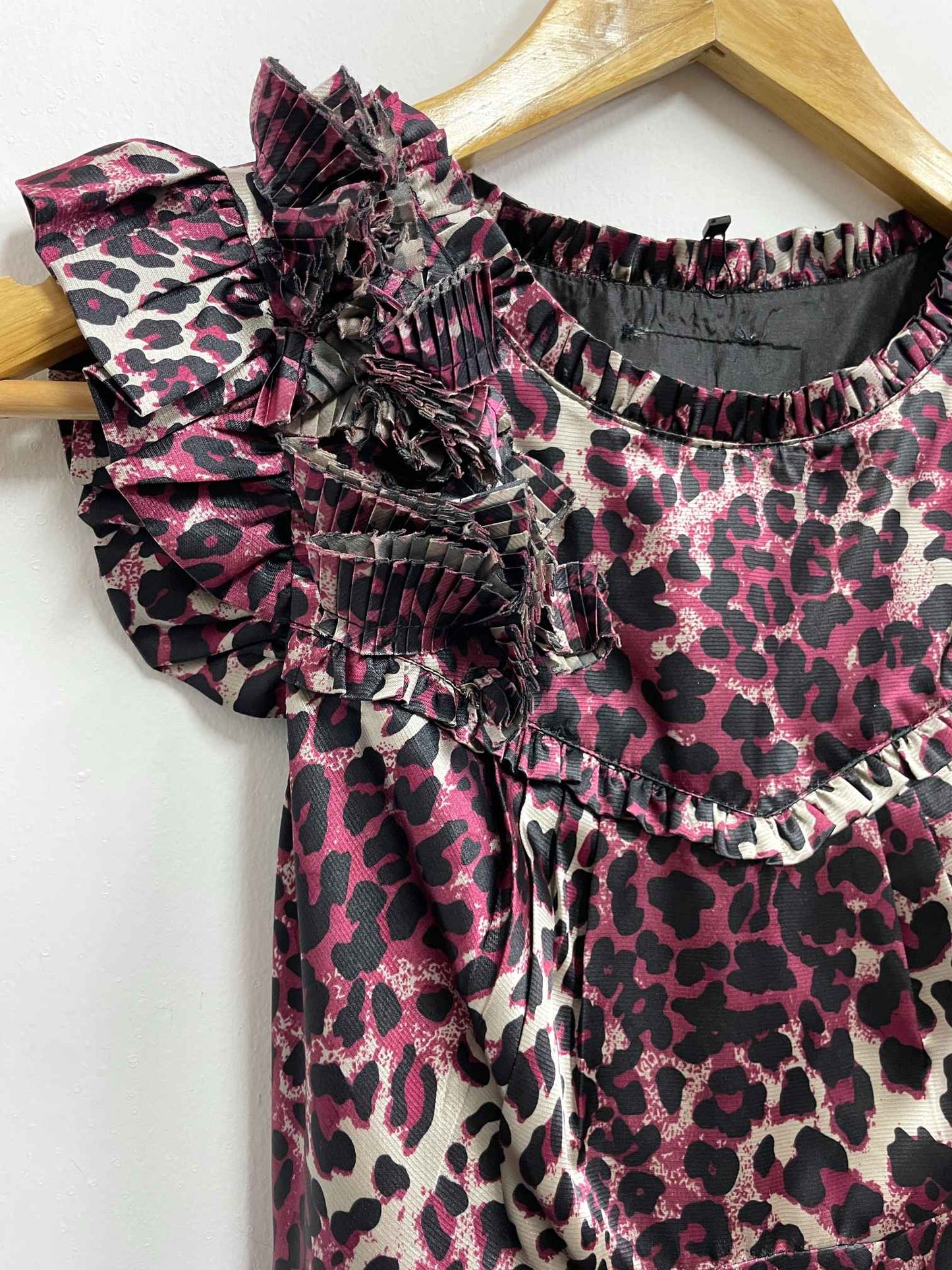Vestido animal print guinda - Talla S
