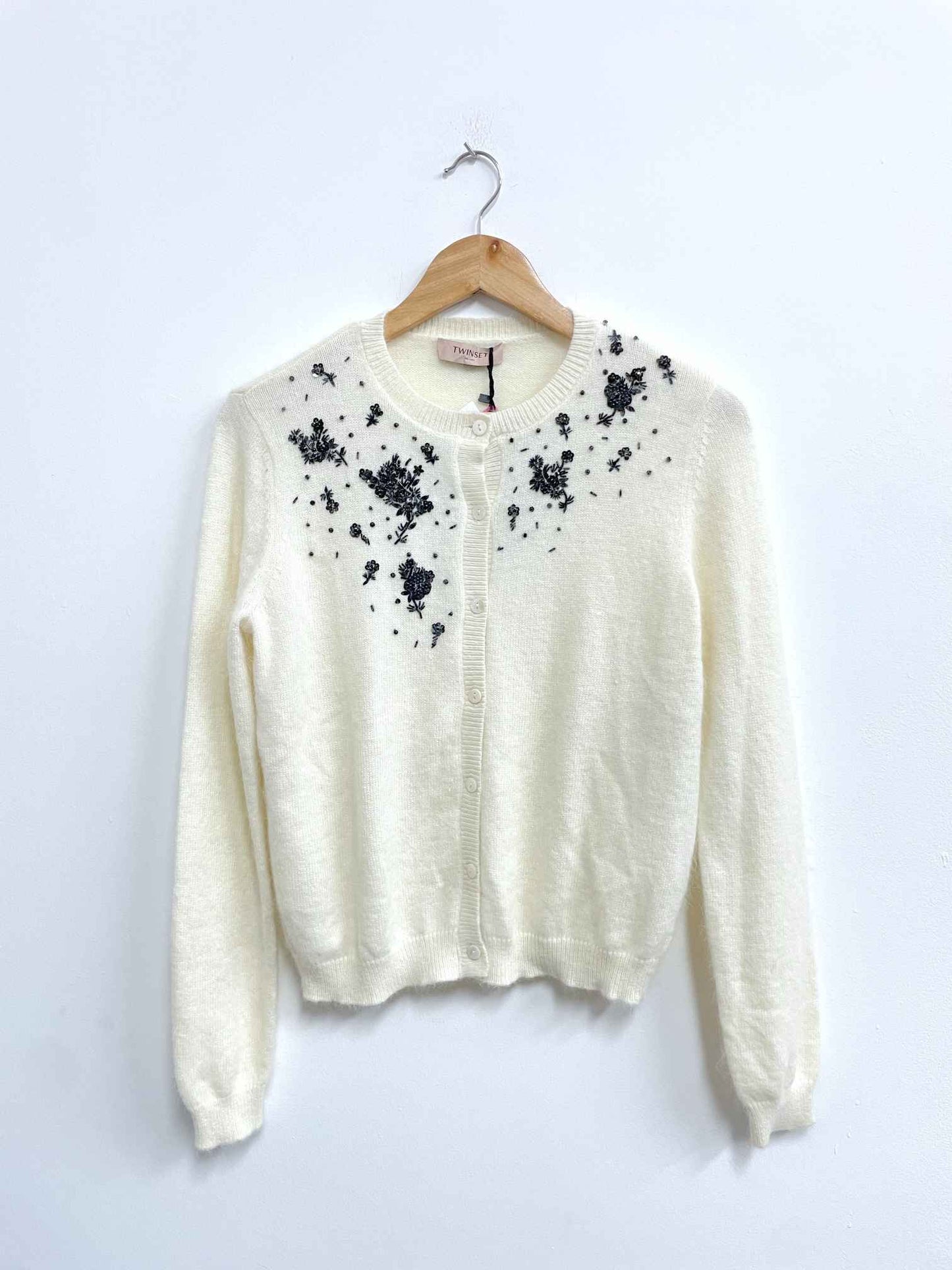 Chompa beige lentejuelas - Twinset - Talla S