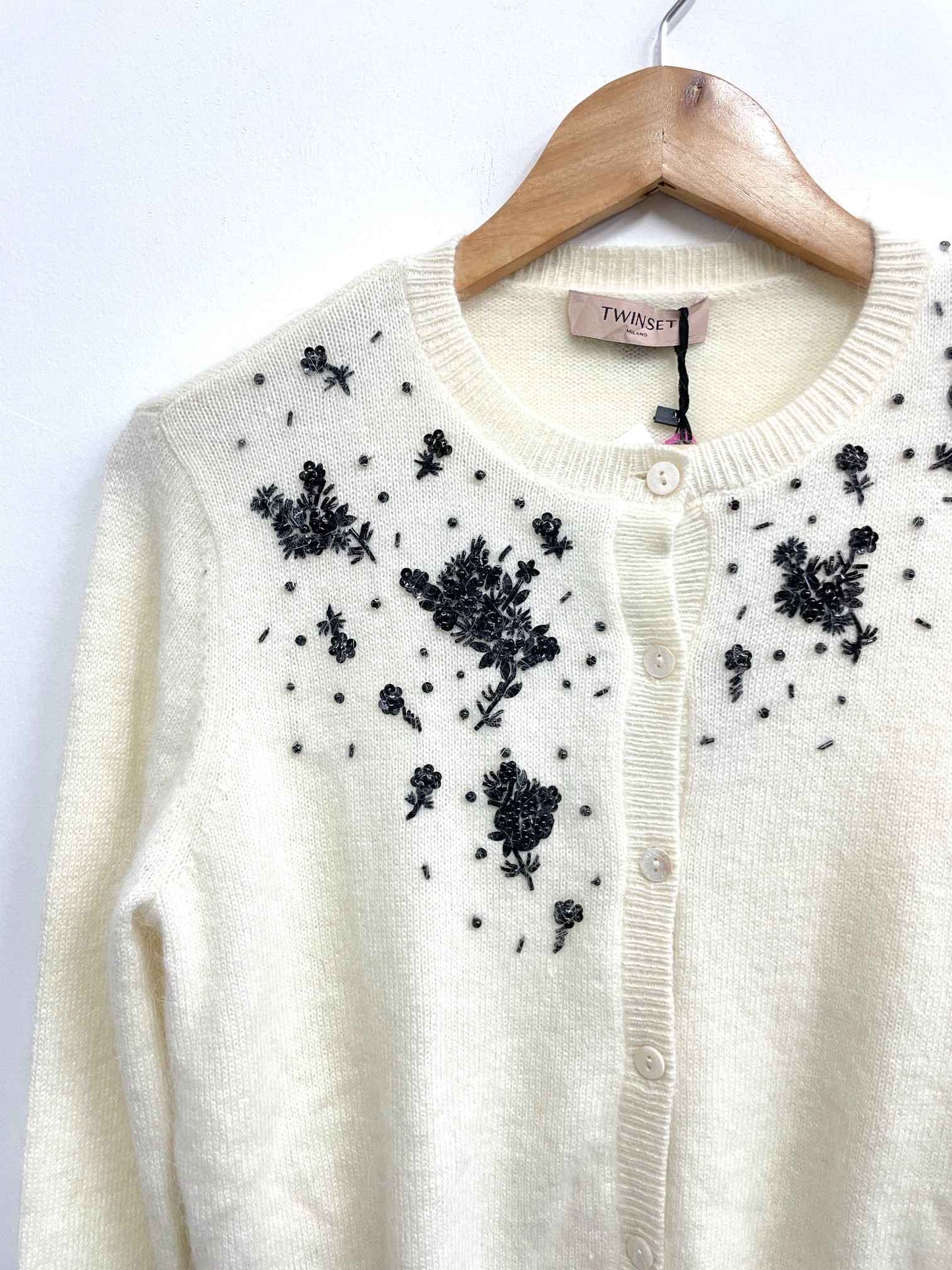 Chompa beige lentejuelas - Twinset - Talla S