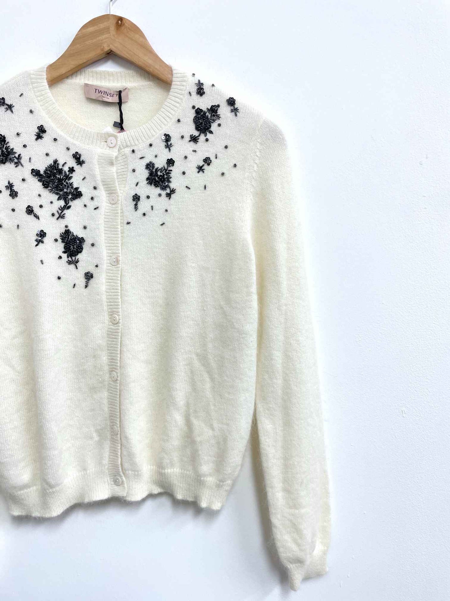 Chompa beige lentejuelas - Twinset - Talla S