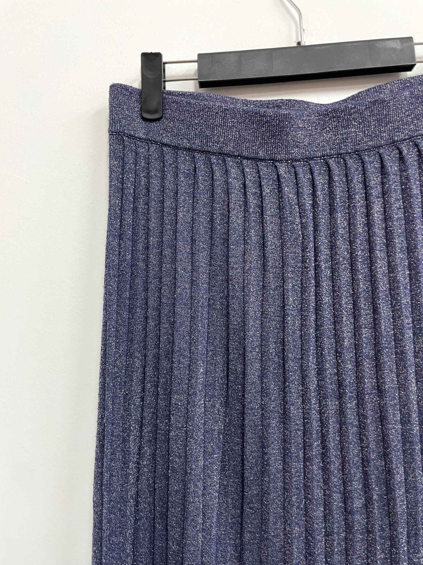 Falda azul brillos plisada - Banana Republic - Talla S