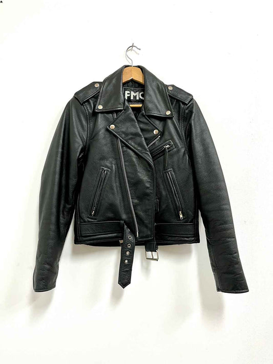 Casaca negra cuero - FMC - Talla S