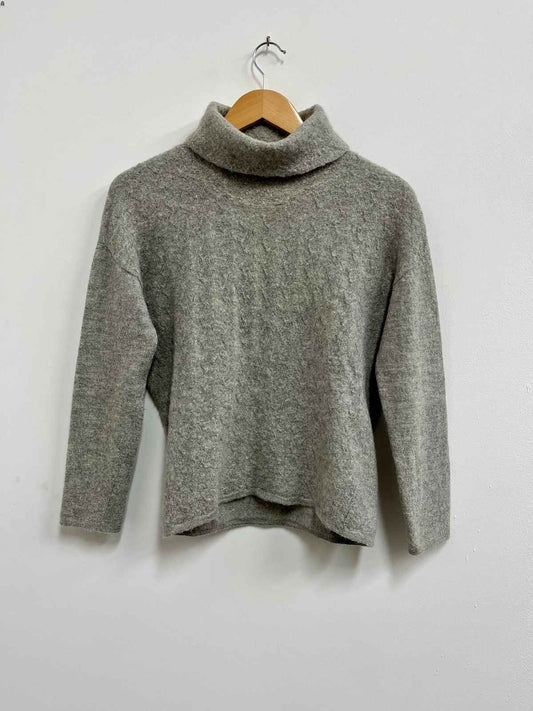 Chompa gris alpaca cuello alto - Kuna - Talla S