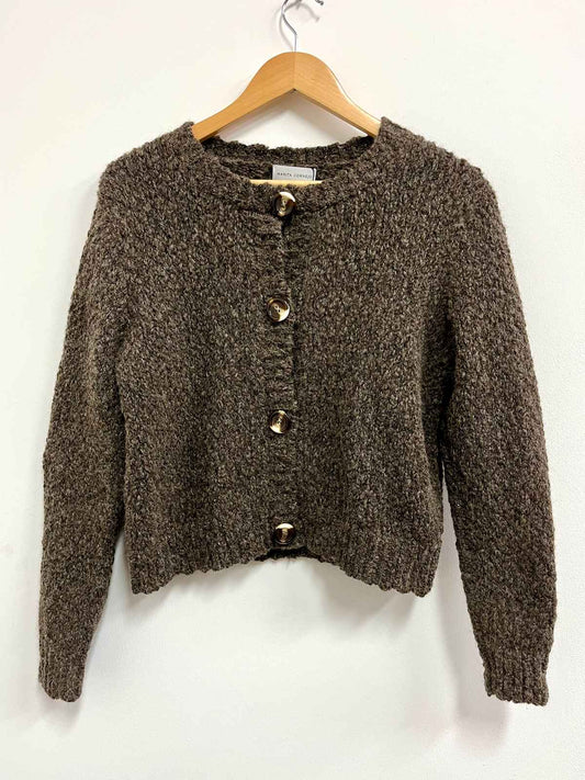 Chompa marrón botones baby alpaca - Marita Cornejo - Talla S