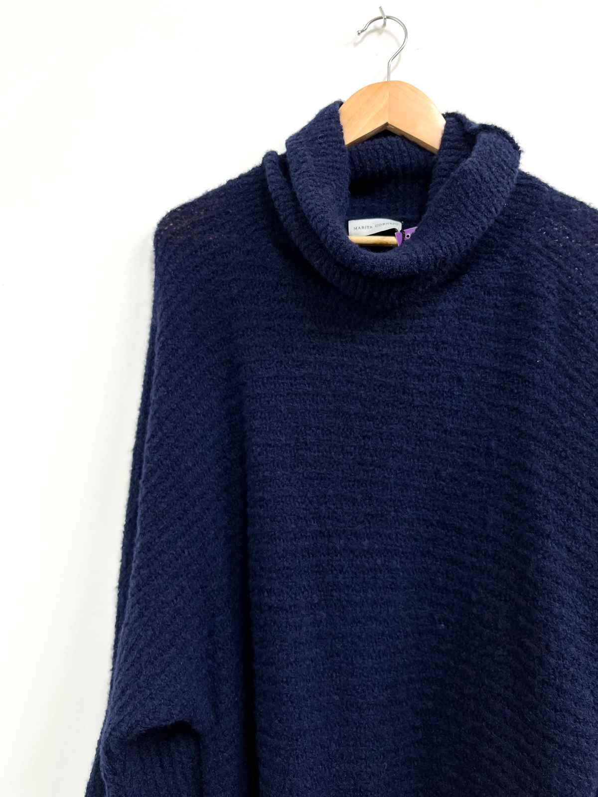 Chompa azul baby alpaca - Marita Cornejo - Talla M