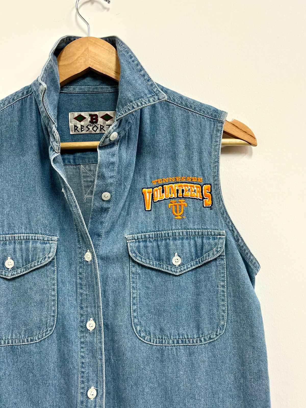 Blusa jean manga cero algodón - Vintage - Talla M