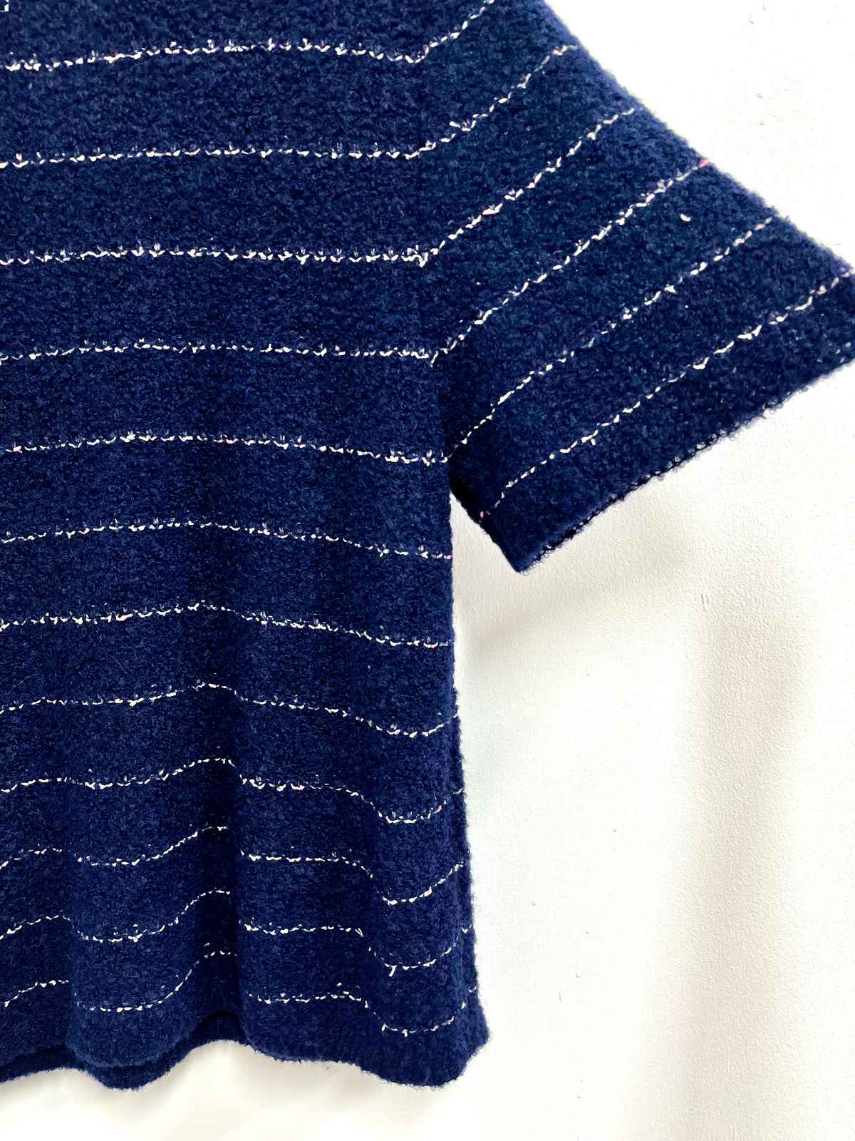 Polo azul líneas baby alpaca - Marita Cornejo - Talla M